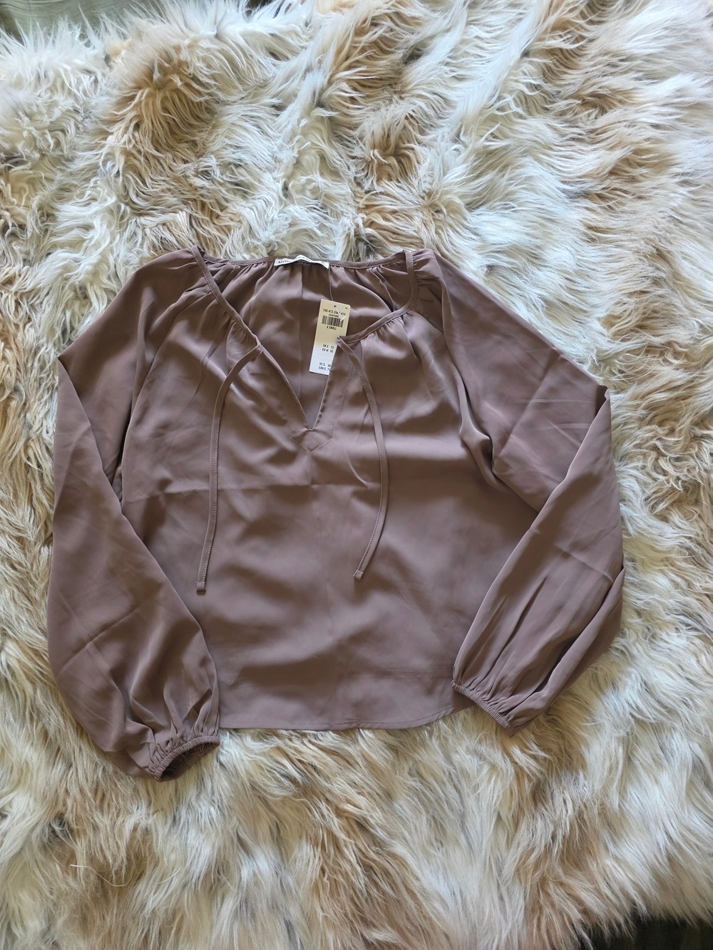 Abercrombie & Fitch Light Brown Peasant Blouse
